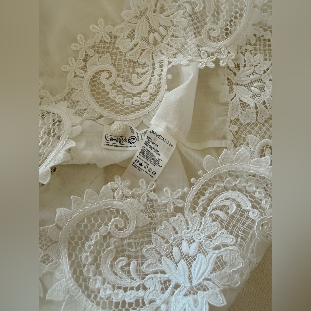 Zimmerman 100% cotton White Lace Maxi Dress - Picture 13 of 16